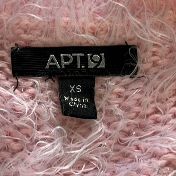 Apt. 9 Sweater, Soft Fuzzy Eyelash Knit, Long Sleeve Crewneck Light Pink, XS - Picture 9 of 9